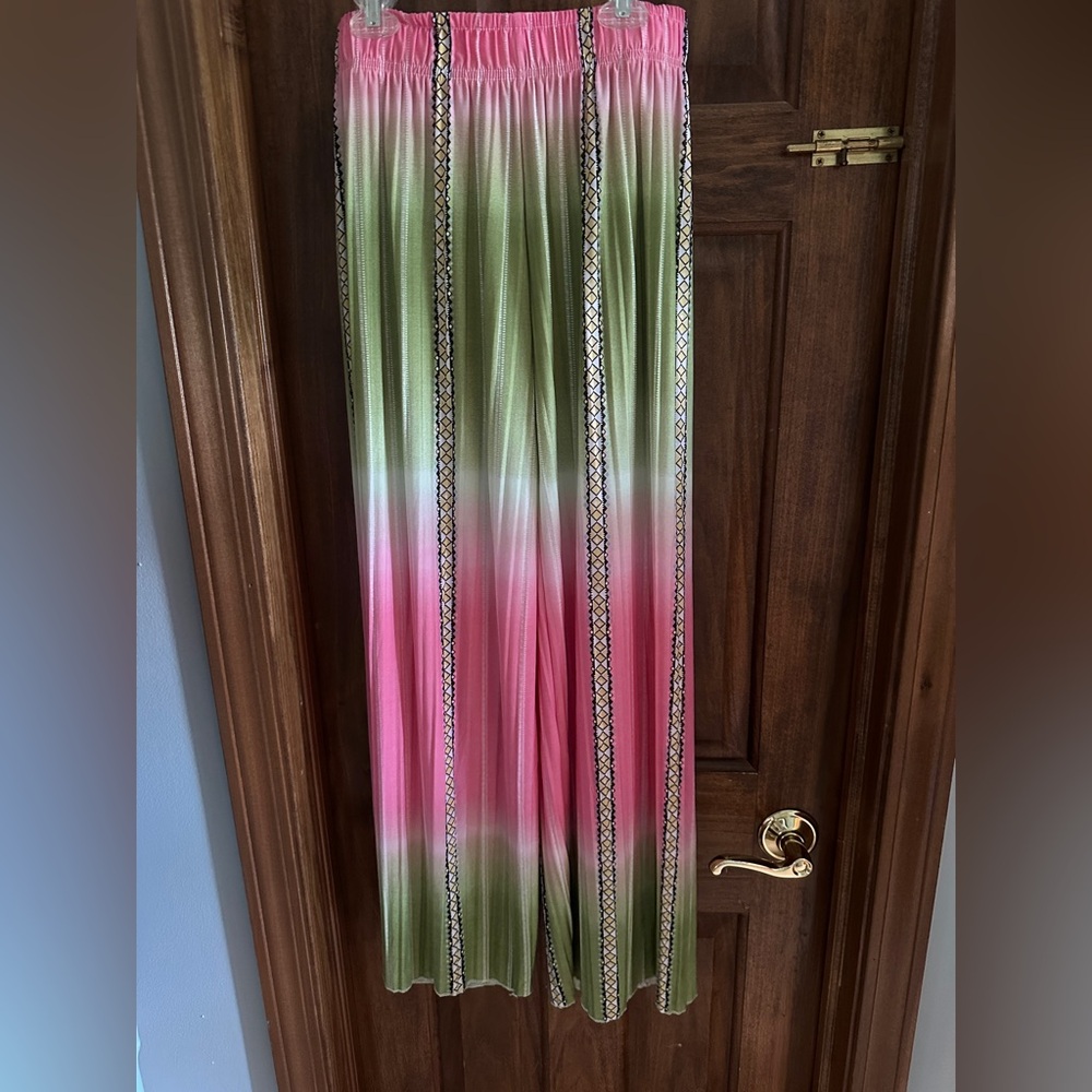 Elegant Pink and Green Ombre pants